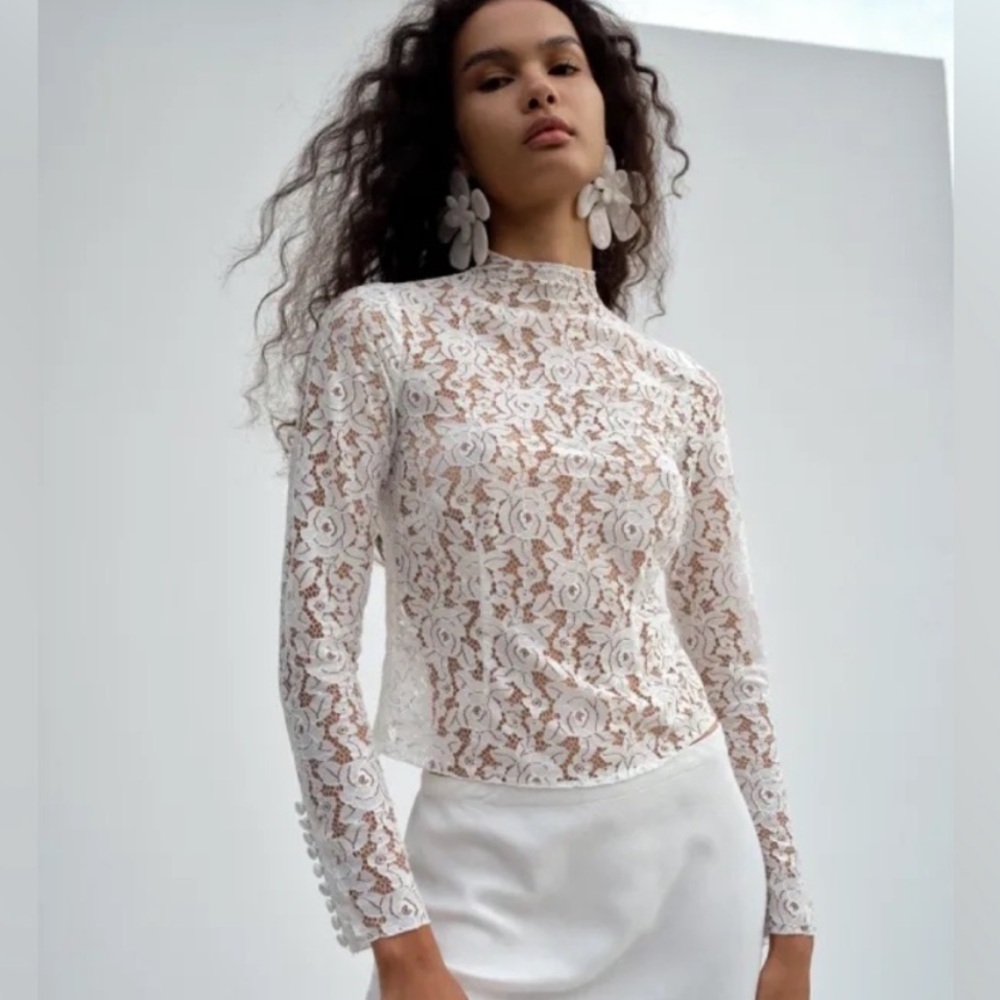 For Love And Lemons White Lace Blouse